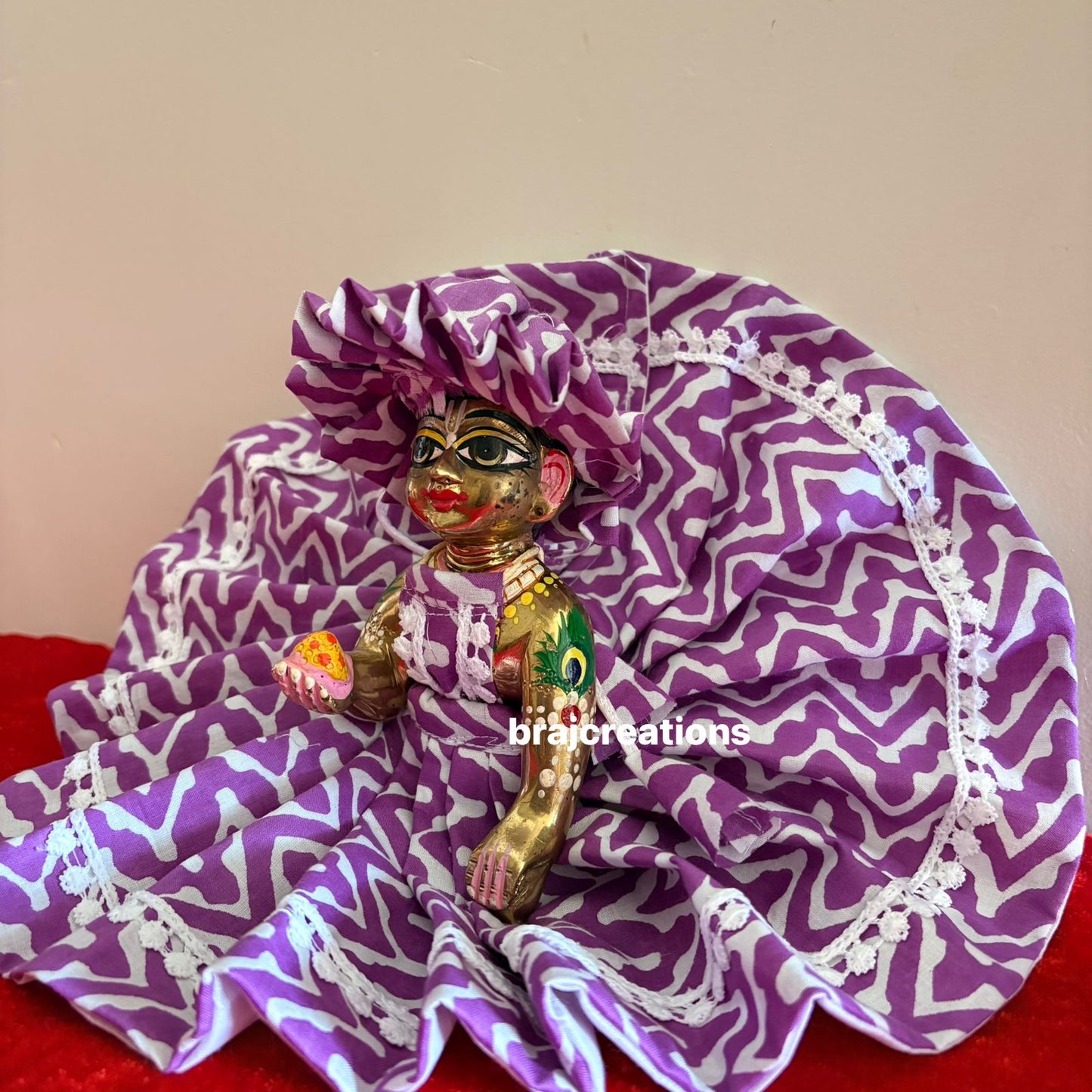 Purple Lehriya Cotton Dress