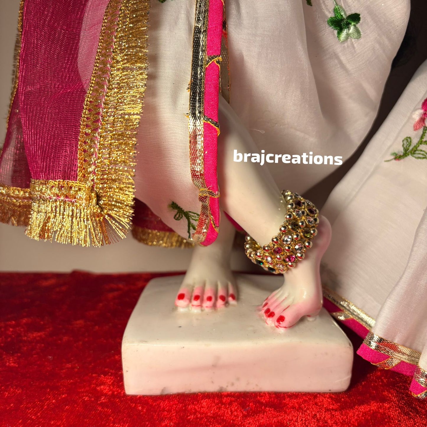 Pink Floral Radhakrishn Poshak