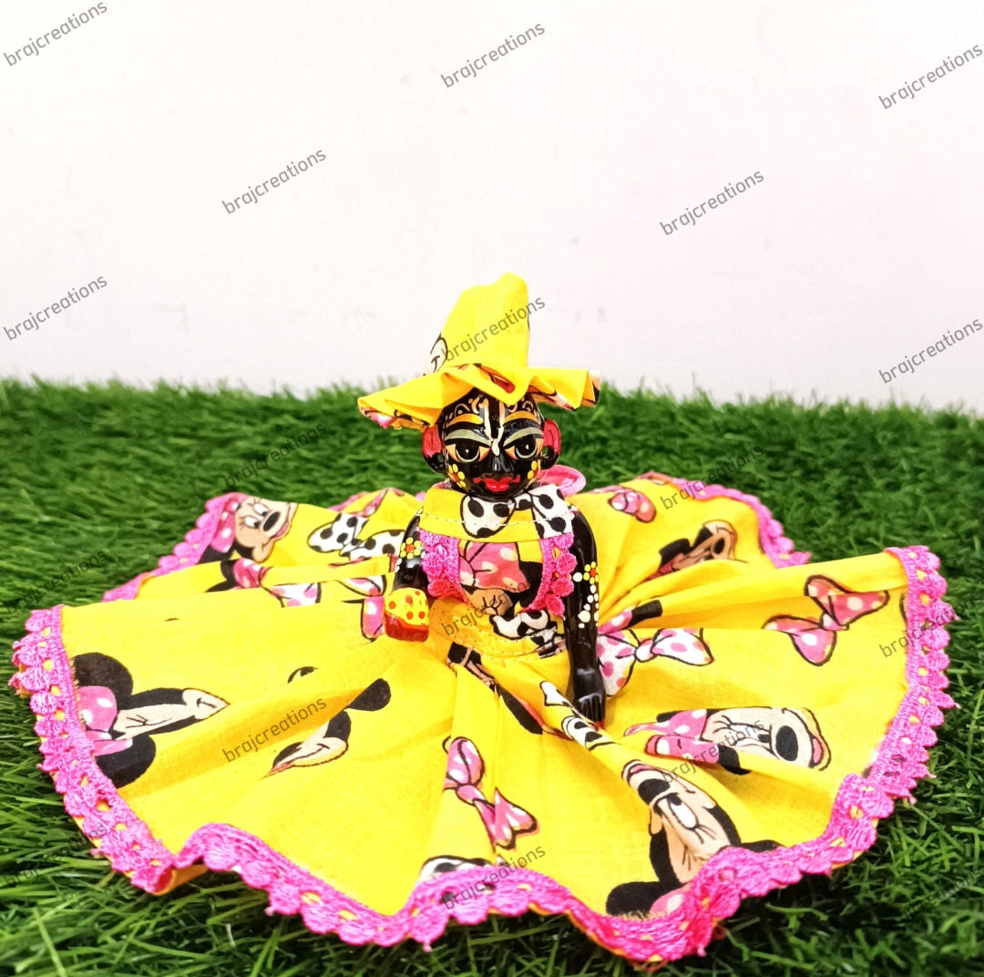Mickey Mouse Cotton Dress for Laddu Gopal by Braj Creations