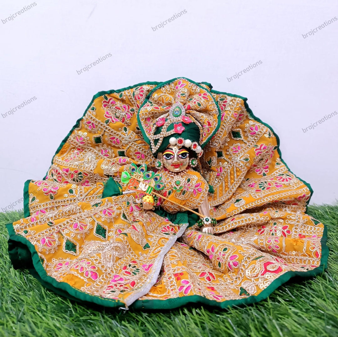 Laddugopal Heavy Yellow Work Dress