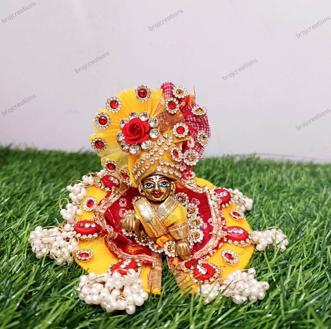 Yellow Red Bandhini Dress