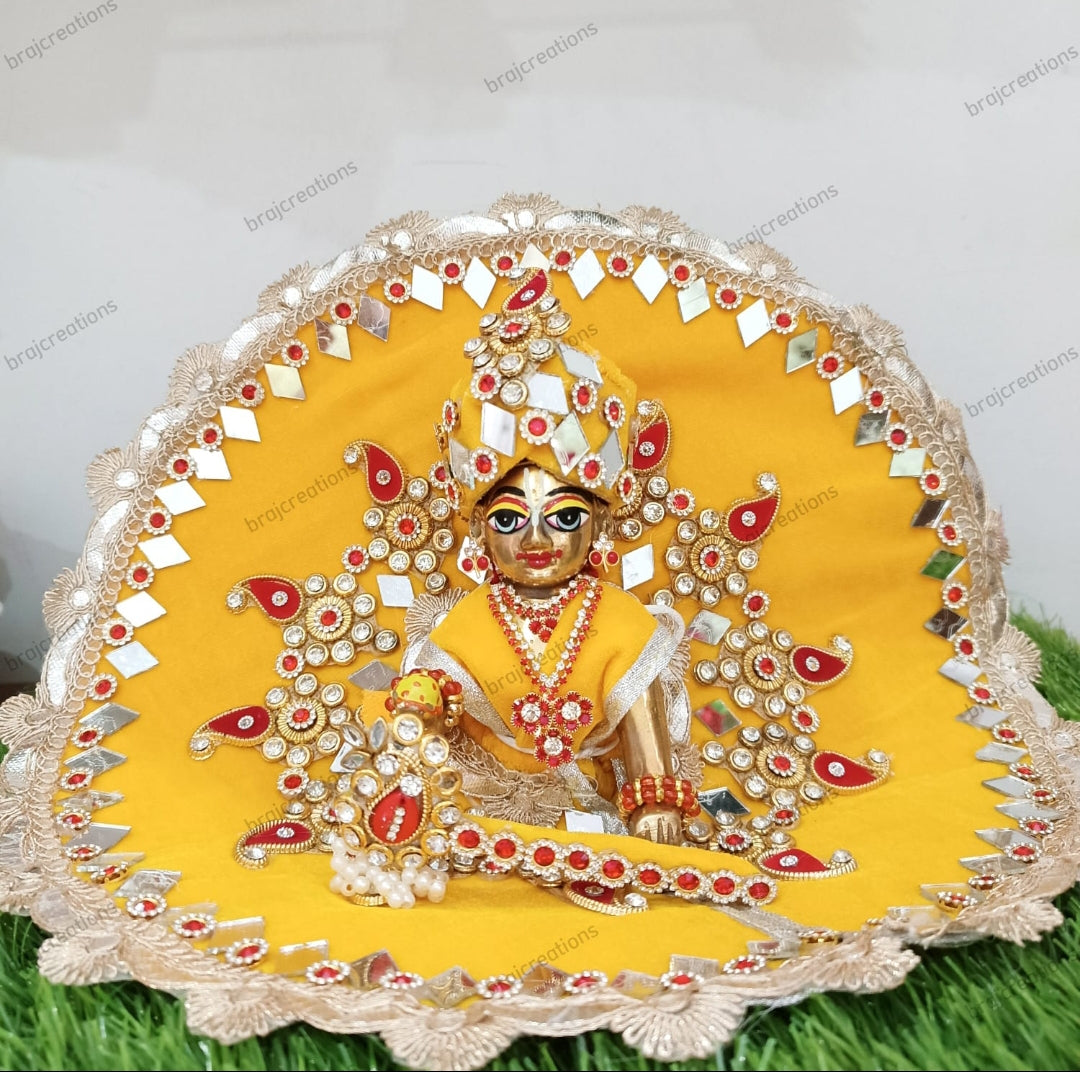 Laddugopal Yellow Velvet Dress