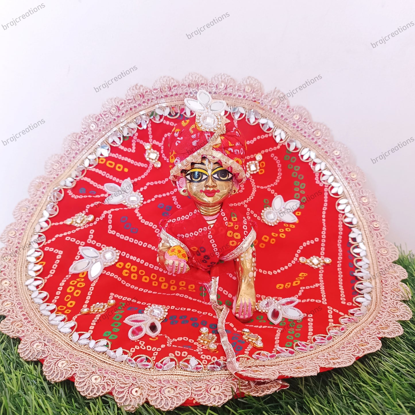 Red Bandhini Ladoogopal Dress