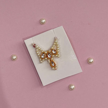 White Kundan Moti mala