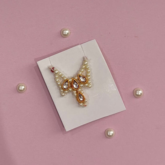White Kundan Moti mala