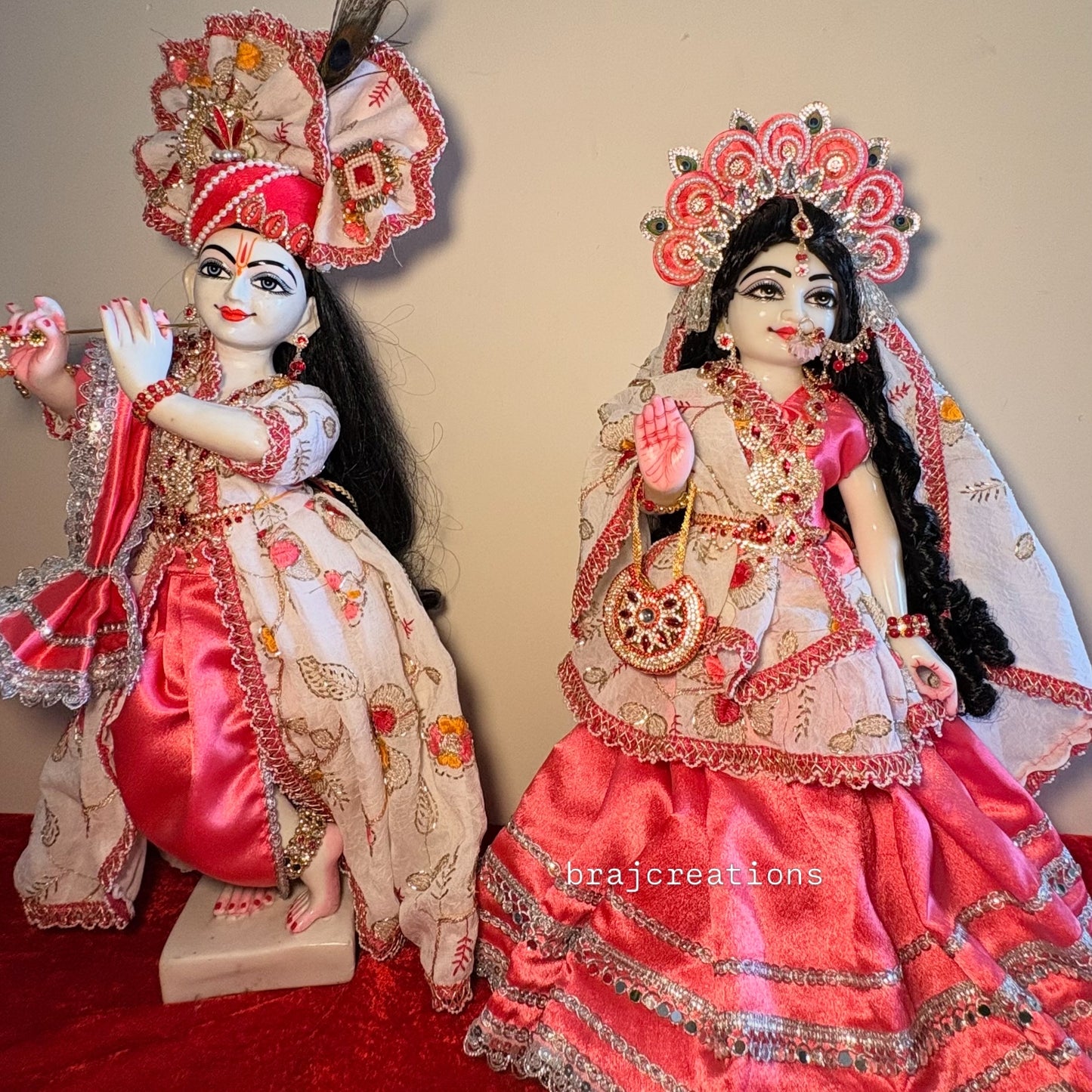 Pink White Poshak