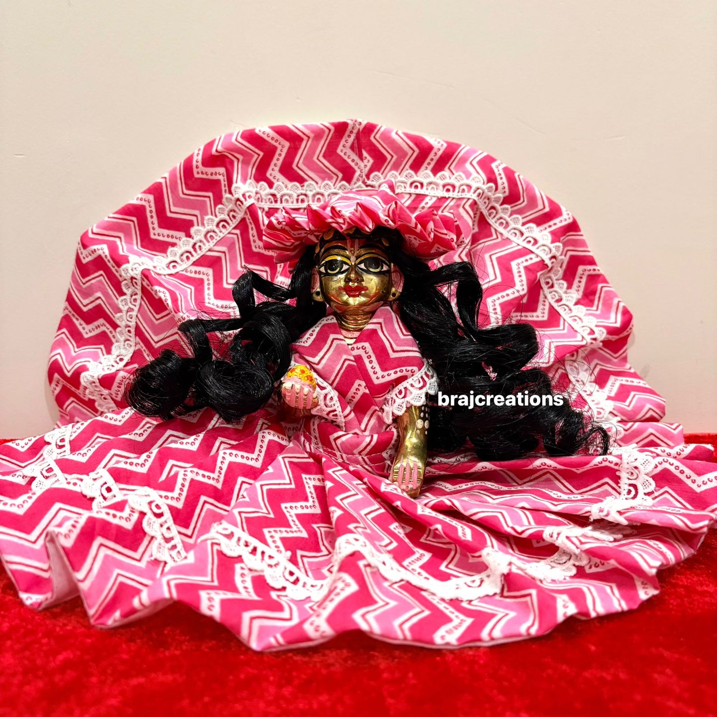 Pink Lehriya Cotton Dress