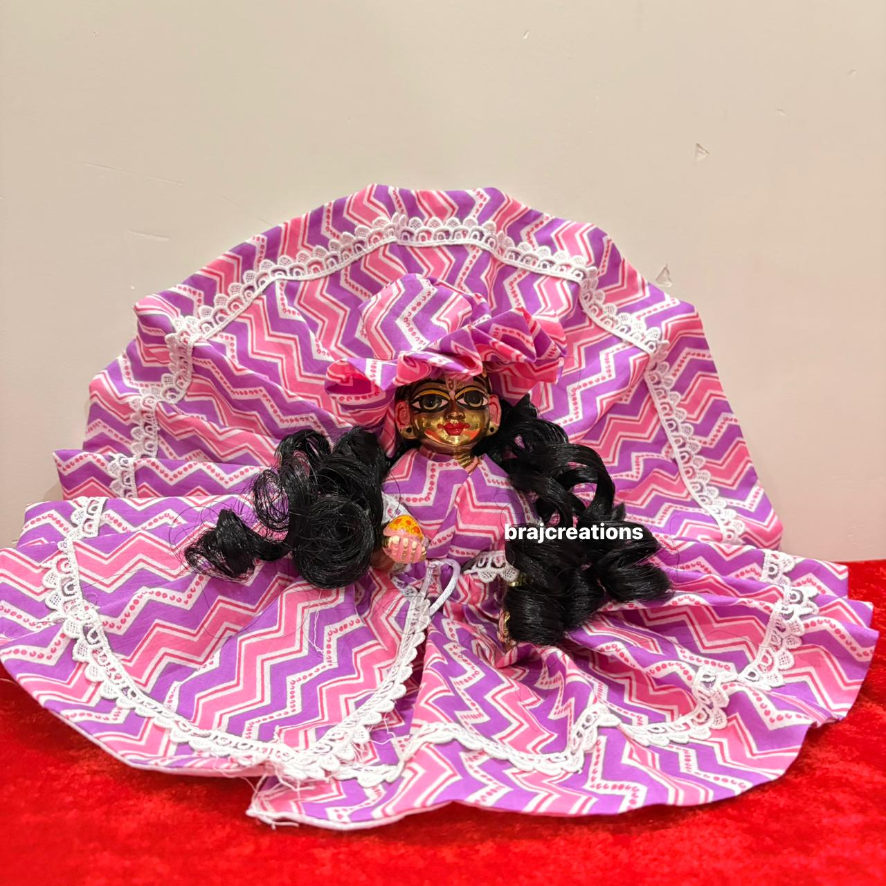 Purple Lehriya Cotton Dress