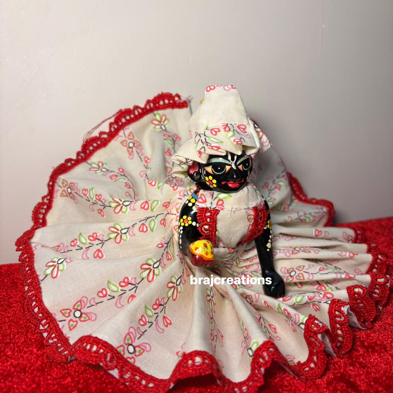 Red White Floral Cotton Dress