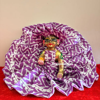 Purple Lehriya Cotton Dress