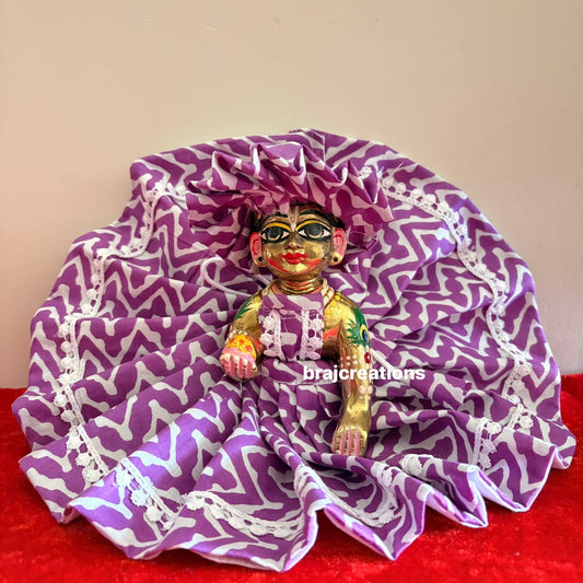 Purple Lehriya Cotton Dress