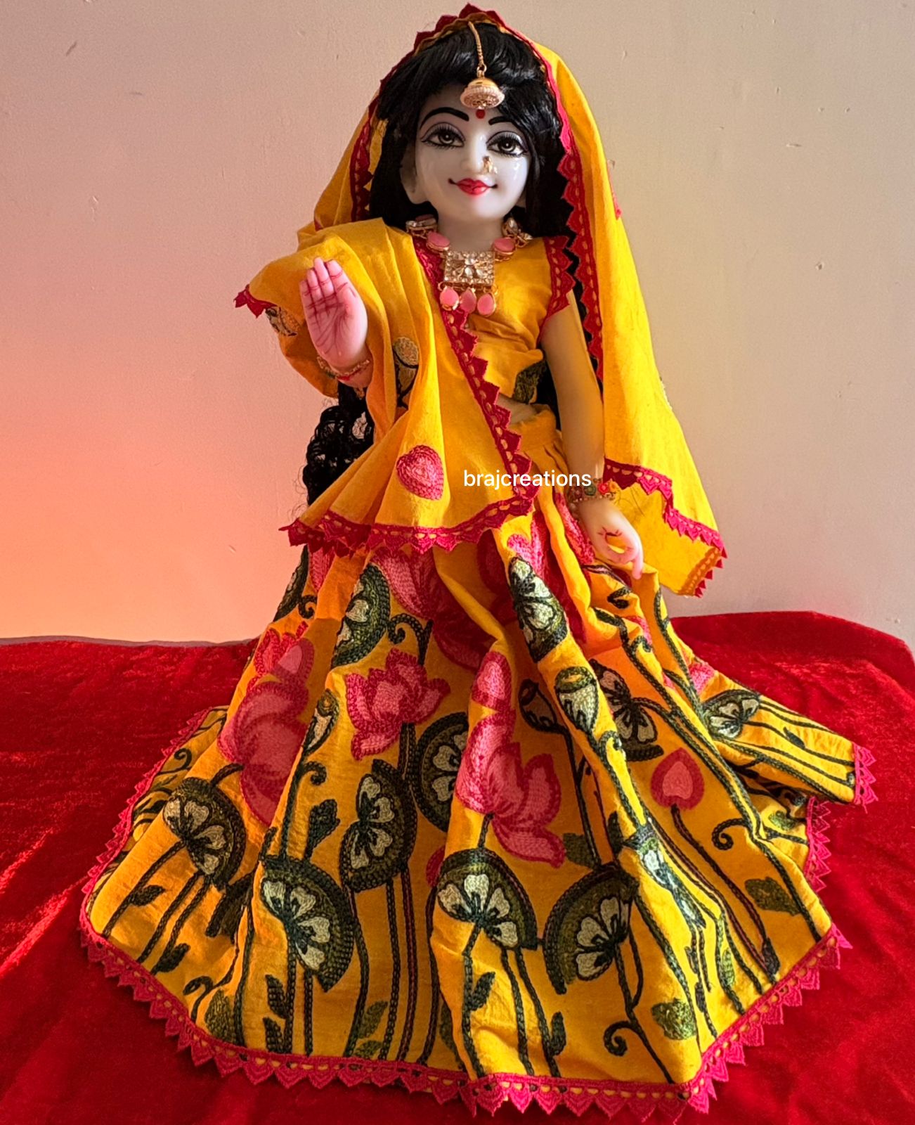 Yellow Lotus Poshak Radhakrishn Dress