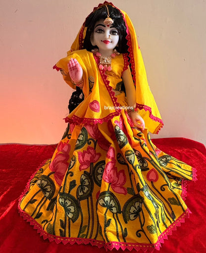 Yellow Lotus Poshak Radhakrishn Dress