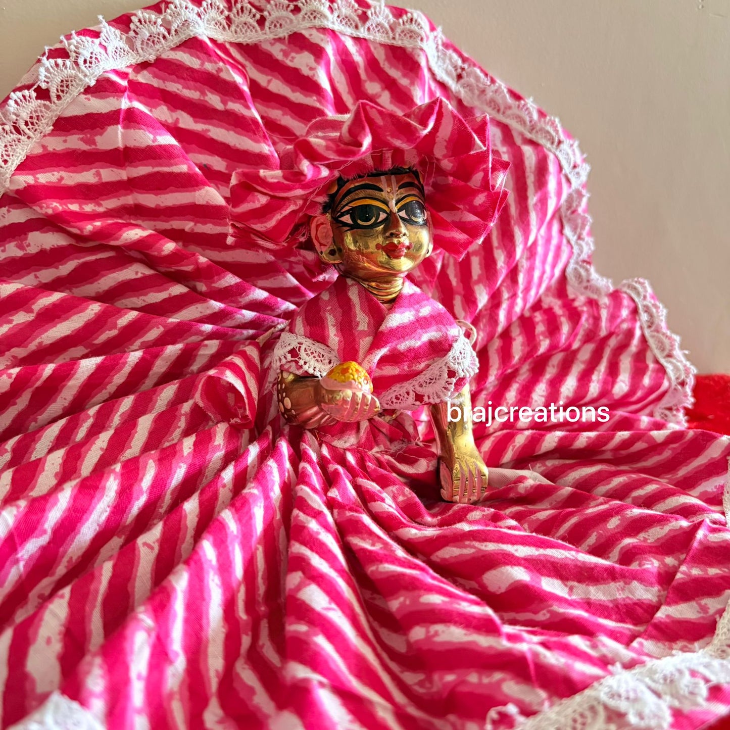 Pink Lehriya Cotton Dress
