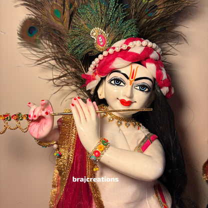 Pink Floral Radhakrishn Poshak