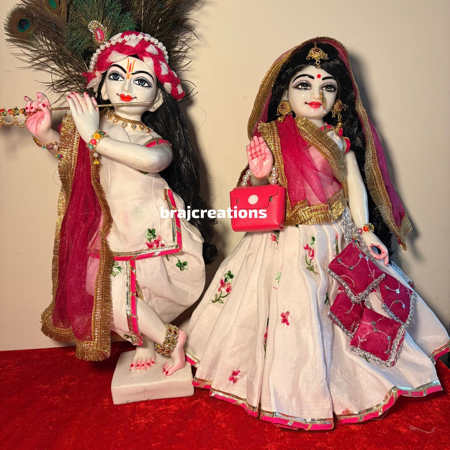 Pink Floral Radhakrishn Poshak