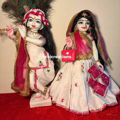 Pink Floral Radhakrishn Poshak