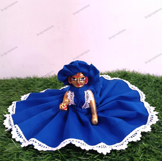 Blue Cotton Dress for Laddu Gopal by Braj Creations