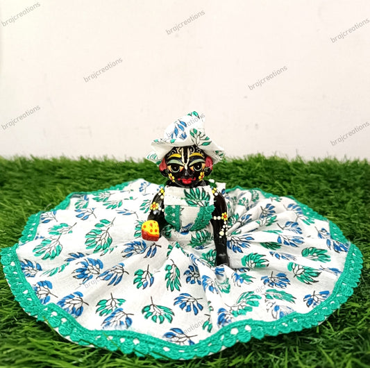 Cyan Cotton Dress for Laddu Gopal by Braj Creations