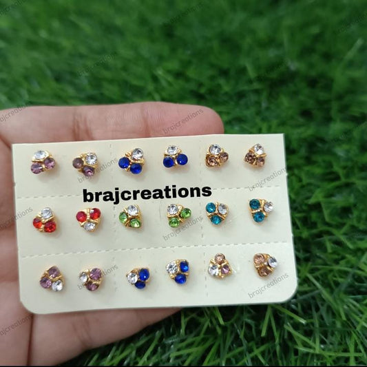 Diamond Look Colourful Earrings