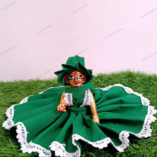Green Cotton Dress for Laddu Gopal by Braj Creations