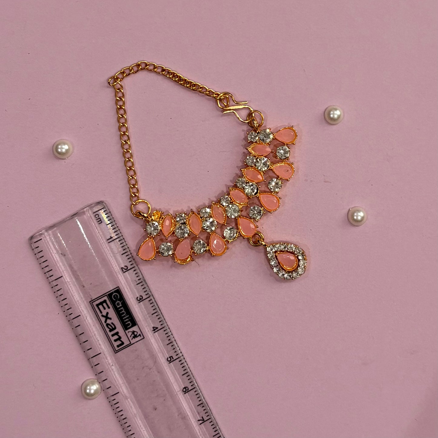 Handcrafted Mala deity necklace to adorn idols like Radha Rani and Laddu Gopal, shown in detail for shringar and pooja decor