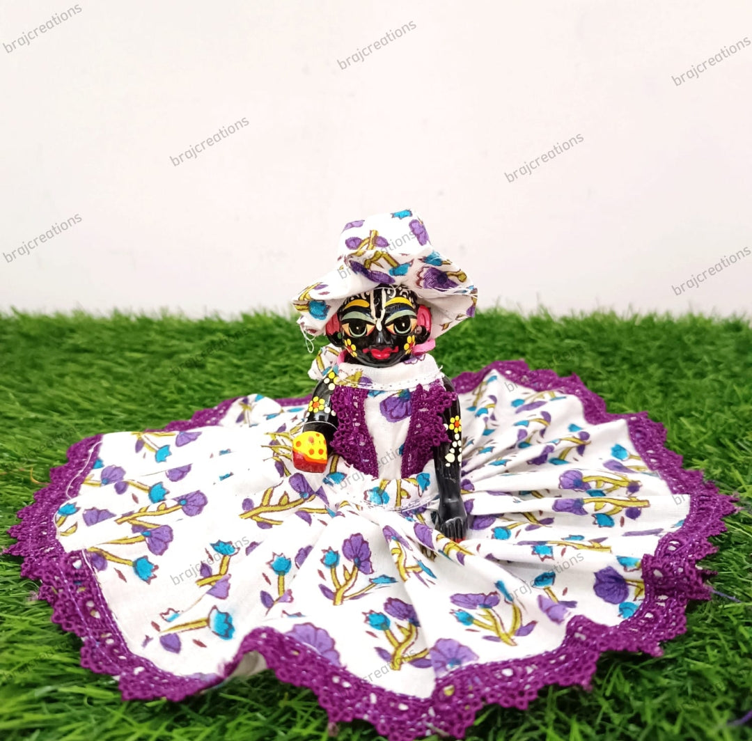 Purple Cotton Dress for Laddu Gopal by Braj Creations