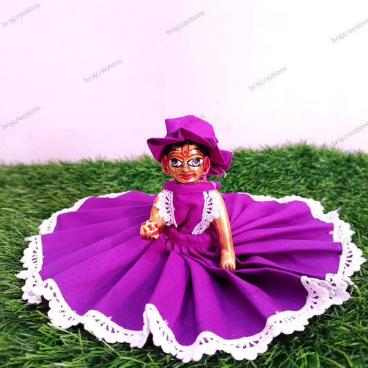 Purple Cotton Dress for Laddu Gopal by Braj Creations