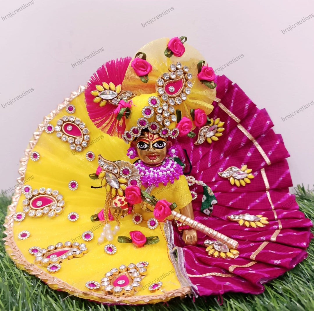 Laddugopal Yellow Pink Dress