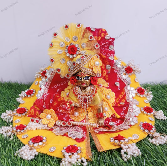 Yellow Red Bandhini Dress