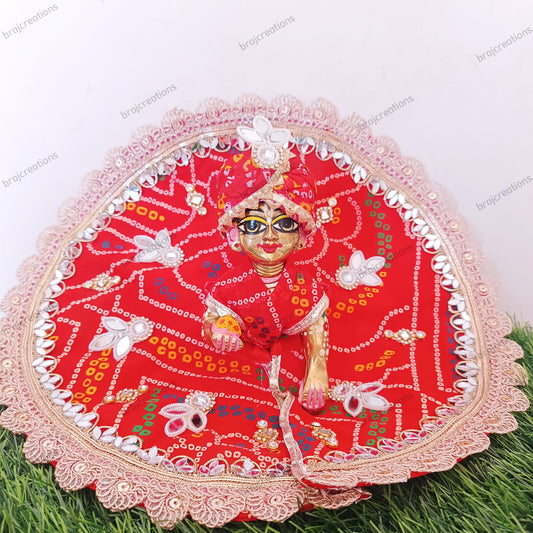 Red Bandhini Ladoogopal Dress
