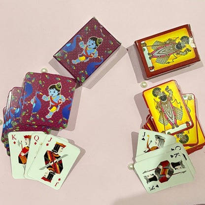 Miniature Taash (playing cards) toy, a handcrafted decorative accessory for deity setups, dollhouses and display for Radha Rani and Laddu Gopal
