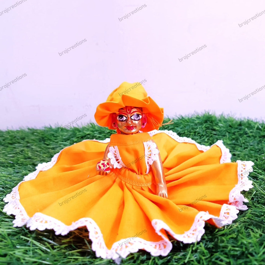 Yellow Cotton Dress for Laddu Gopal by Braj Creations